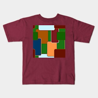 Retro Squares on green Kids T-Shirt